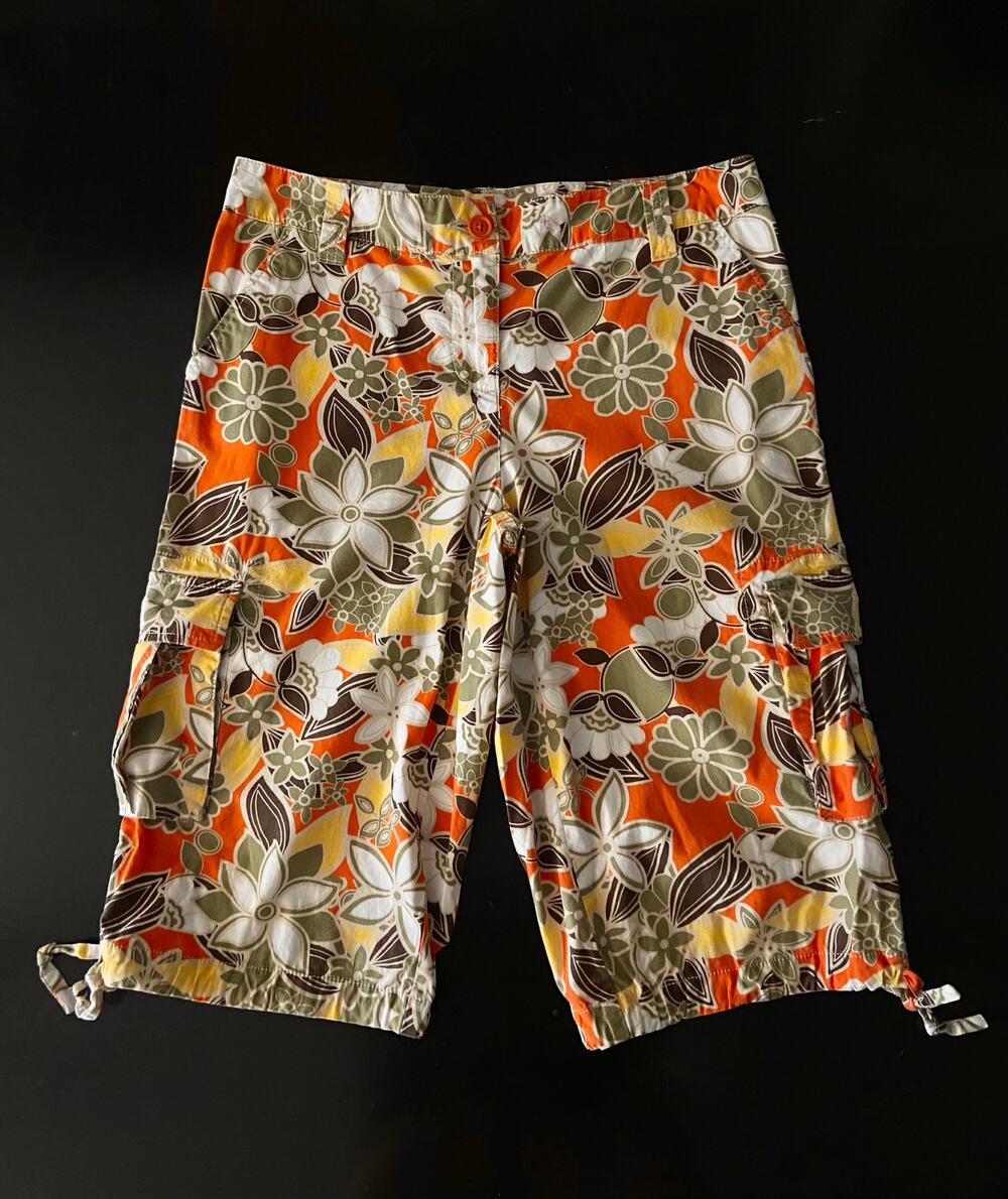 STYLE & CO. Multicolored Floral Cargo Crop Pants sz 6P